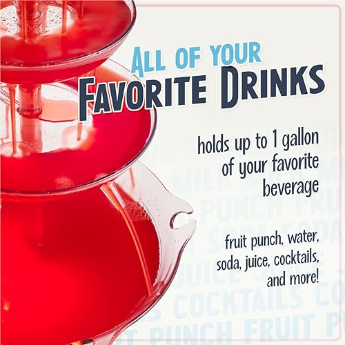 3-Tier Lighted Party Fountain, 1.5 Gallons, 8 Reusable Cups E55201