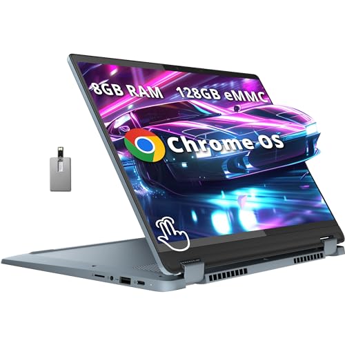 11.6" HD Touchscreen Chromebook, 2-in-1 Laptop, 4GB LPDDR3, 64GB eMMC, Blue I37391