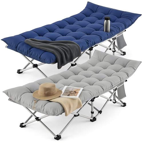 2 Pack Heavy Duty Folding Camping Cot with Carry Bag G23890