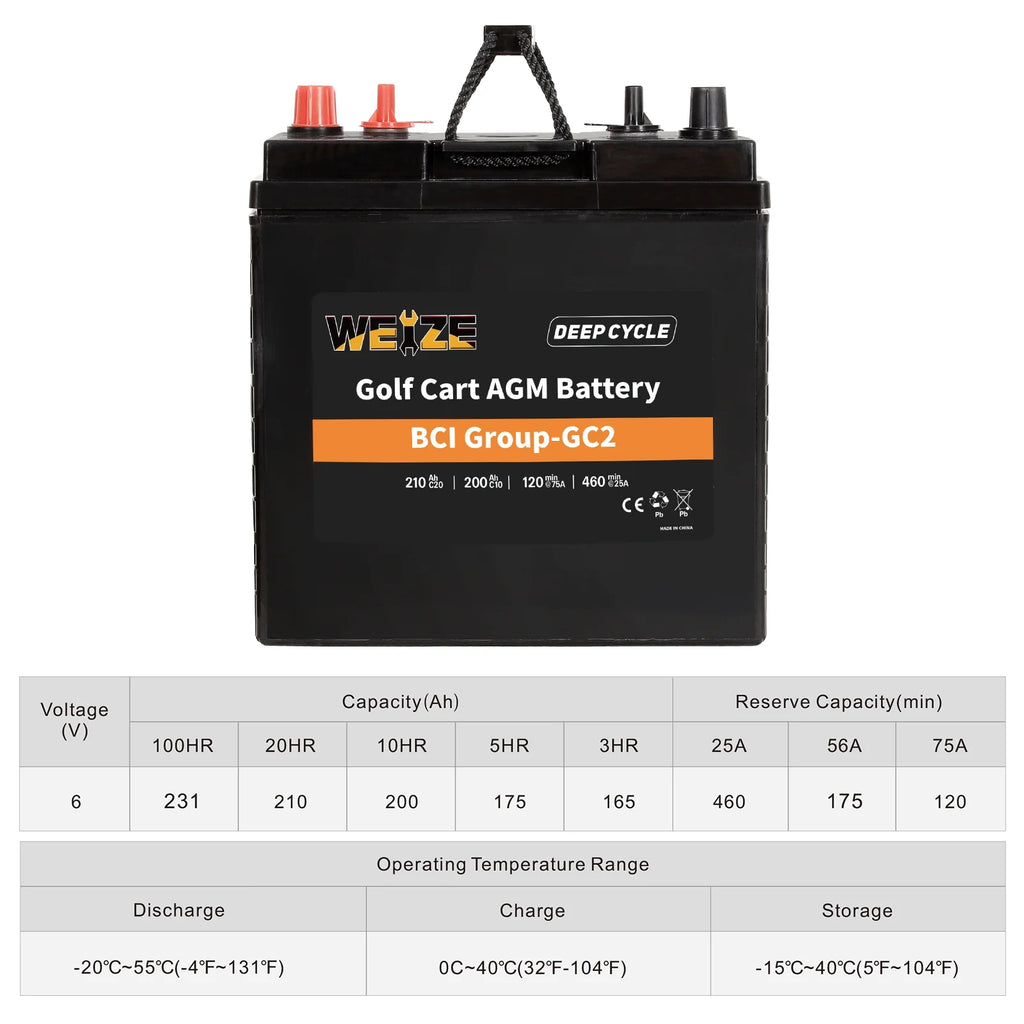 6V 210ah Deep Cycle AGM Battery Z7452