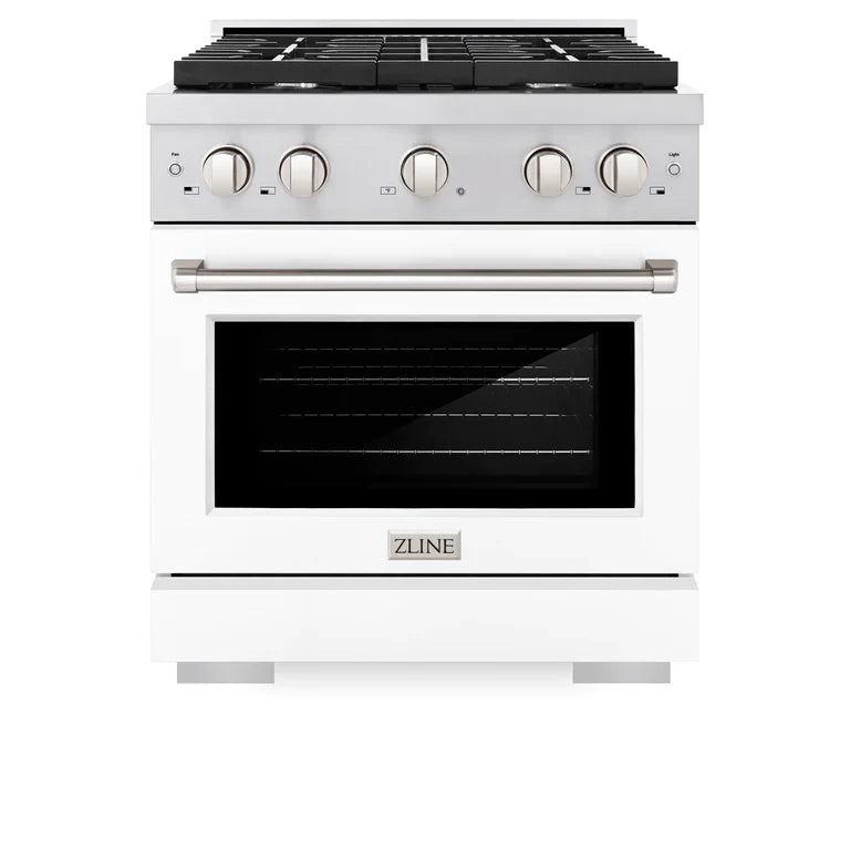30 4.2 cu. ft. Gas Range with Convection Oven in Stainless Steel with White Matte Door M15199
