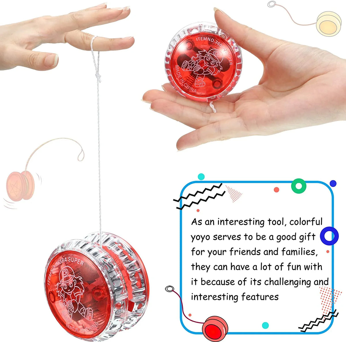 6 Pieces LED Light Plastic Yoyo W818661