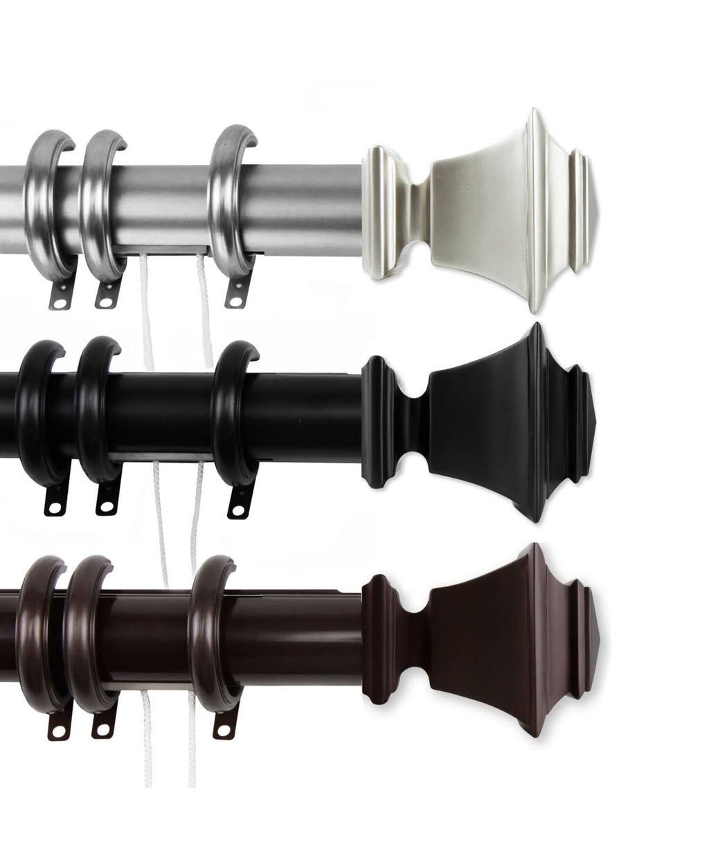 Decorative Traverse Rod with Ring in Satin Nickel B6054