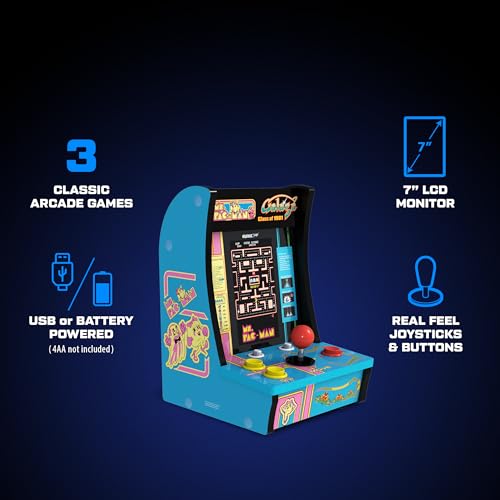 Ms. PAC-Man Galaga Countercade 3 Classic Games Portable Console with 7-inch Screen N92562