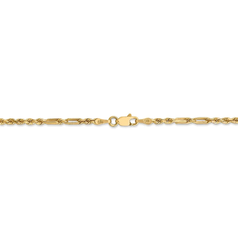 14kt Yellow Gold Diamond Cut Milano Rope Chain 18 inch Lobster Clasp B213