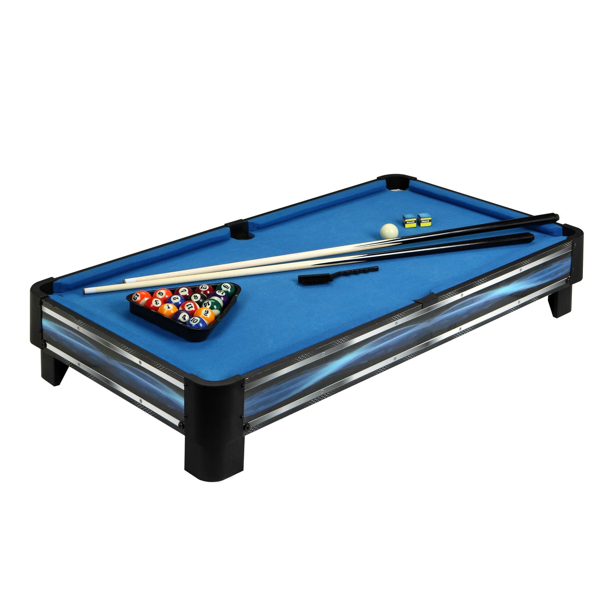 40x22 Tabletop Pool Table Blue/Silver Z1618