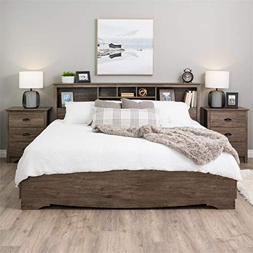 King Bookcase Headboard in Drifted Gray X76463