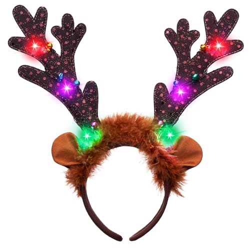 Light-Up LED Reindeer Headband R5737