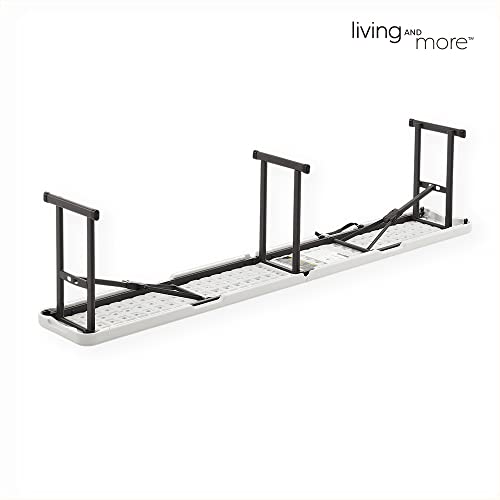 6 Foot Fold-in-Half Bench with Steel Frame, White X628929