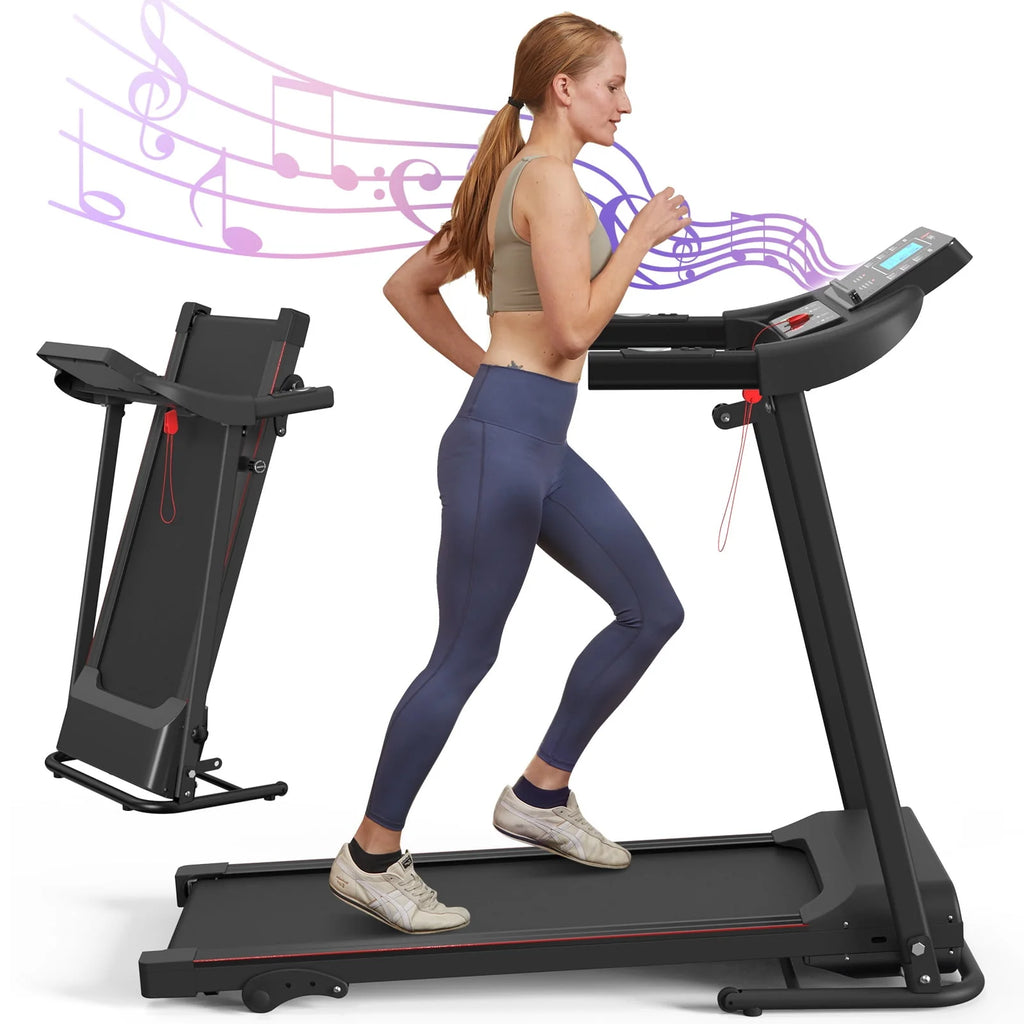 Foldable Treadmill with Incline 220lbs Black E5603