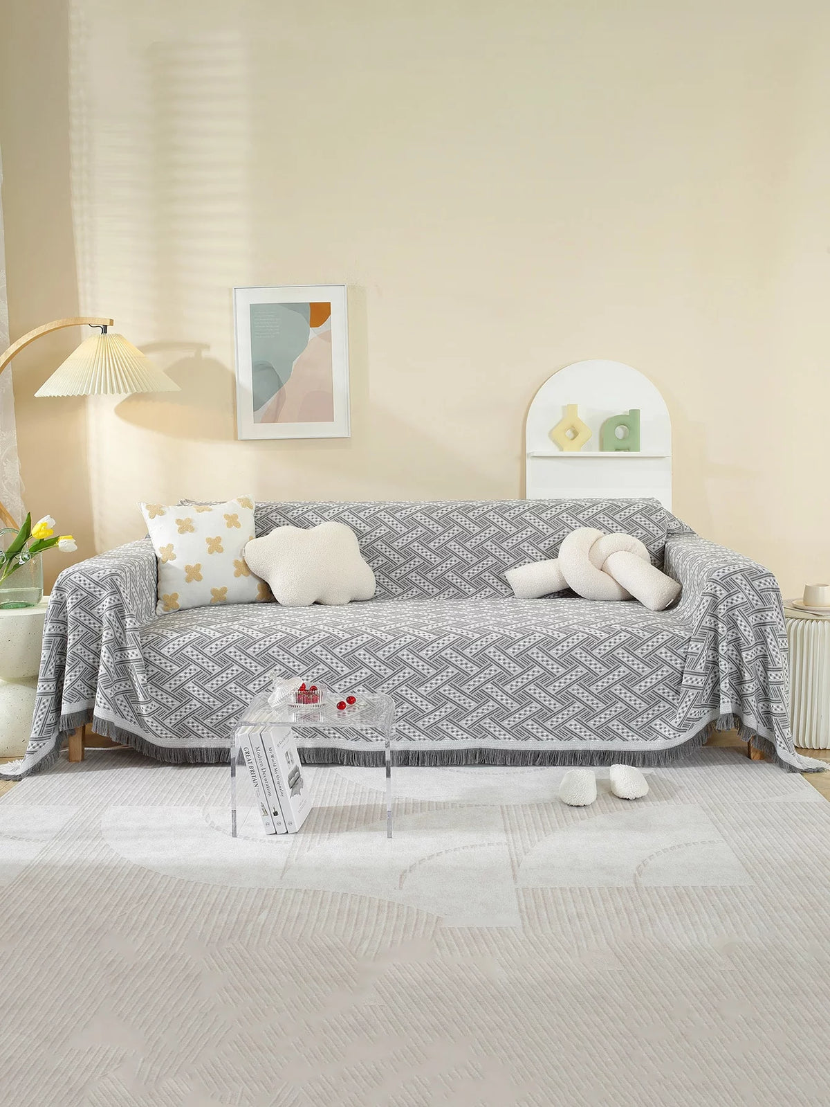L Shape Sofa Cover Washable Thick F930096