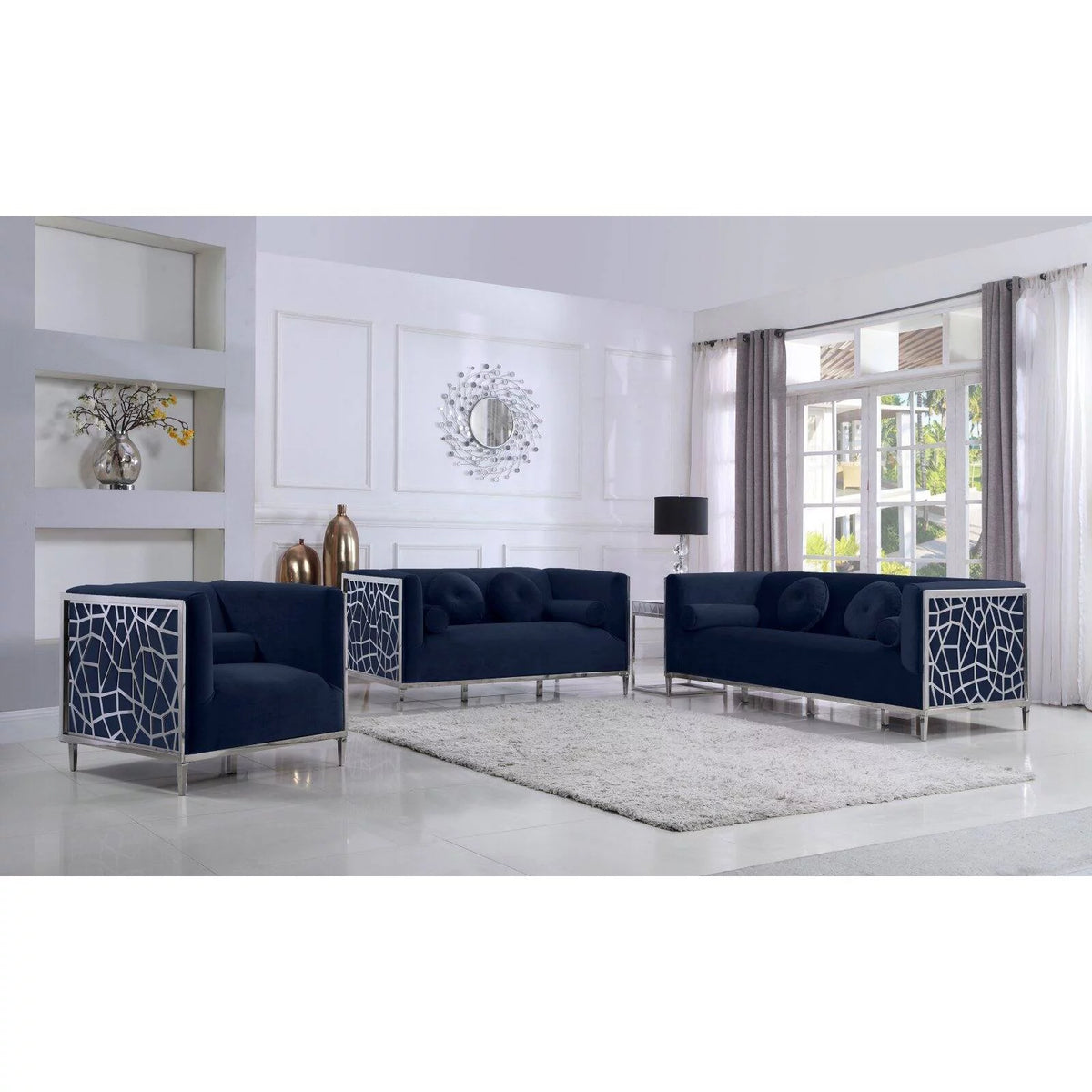 Black Velvet Loveseat Z5119