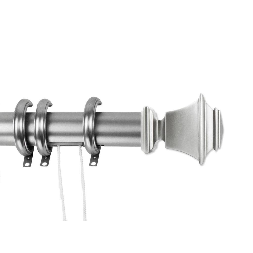Decorative Traverse Rod with Ring in Satin Nickel B6054