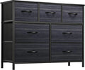 7 Drawer Fabric Dresser with Steel Frame and Wooden Top X845