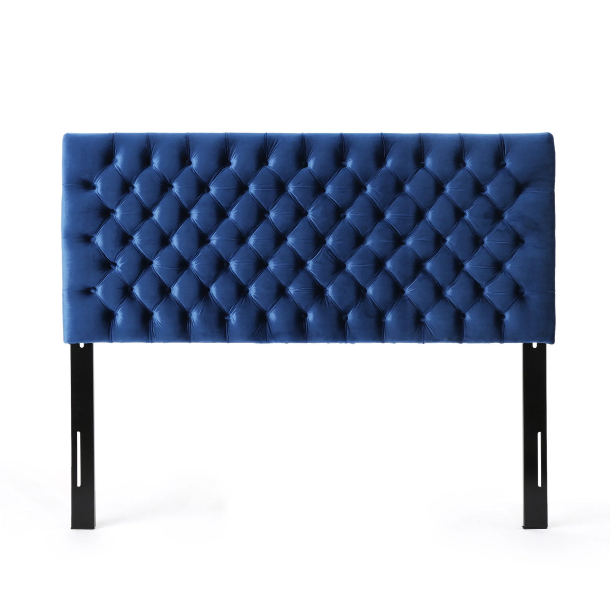 Navy Blue Velvet Queen Full Headboard D6233