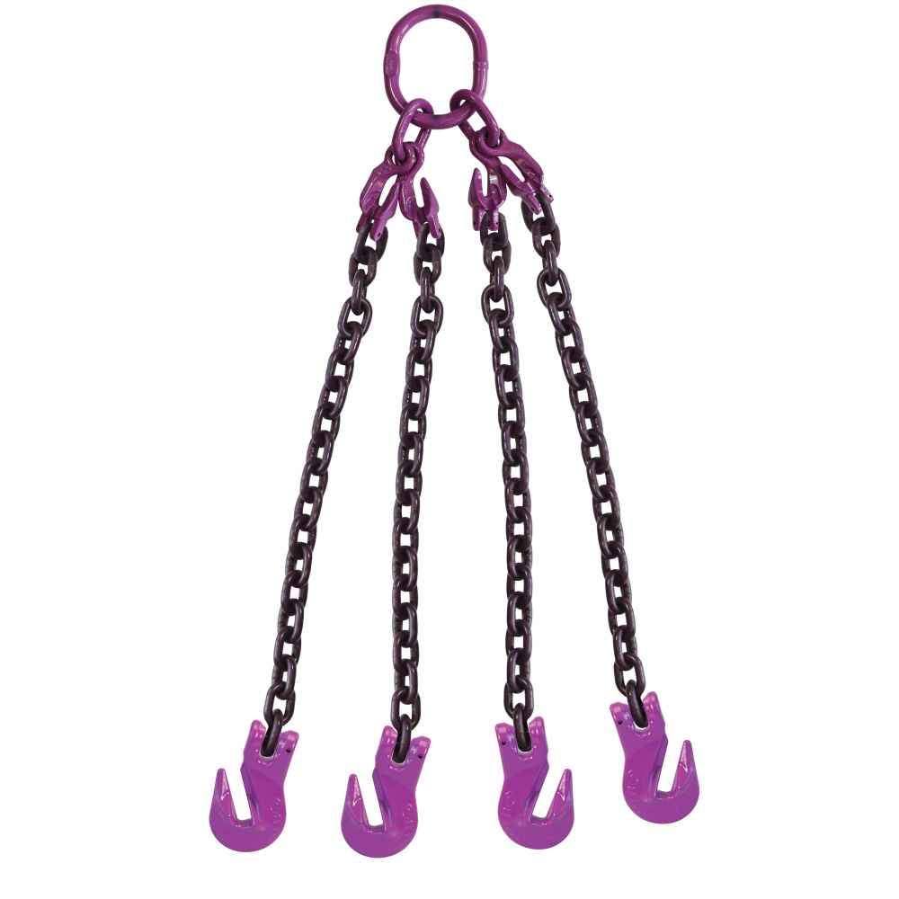 Adjustable 4 Leg Chain Sling with Grab Hooks F472515
