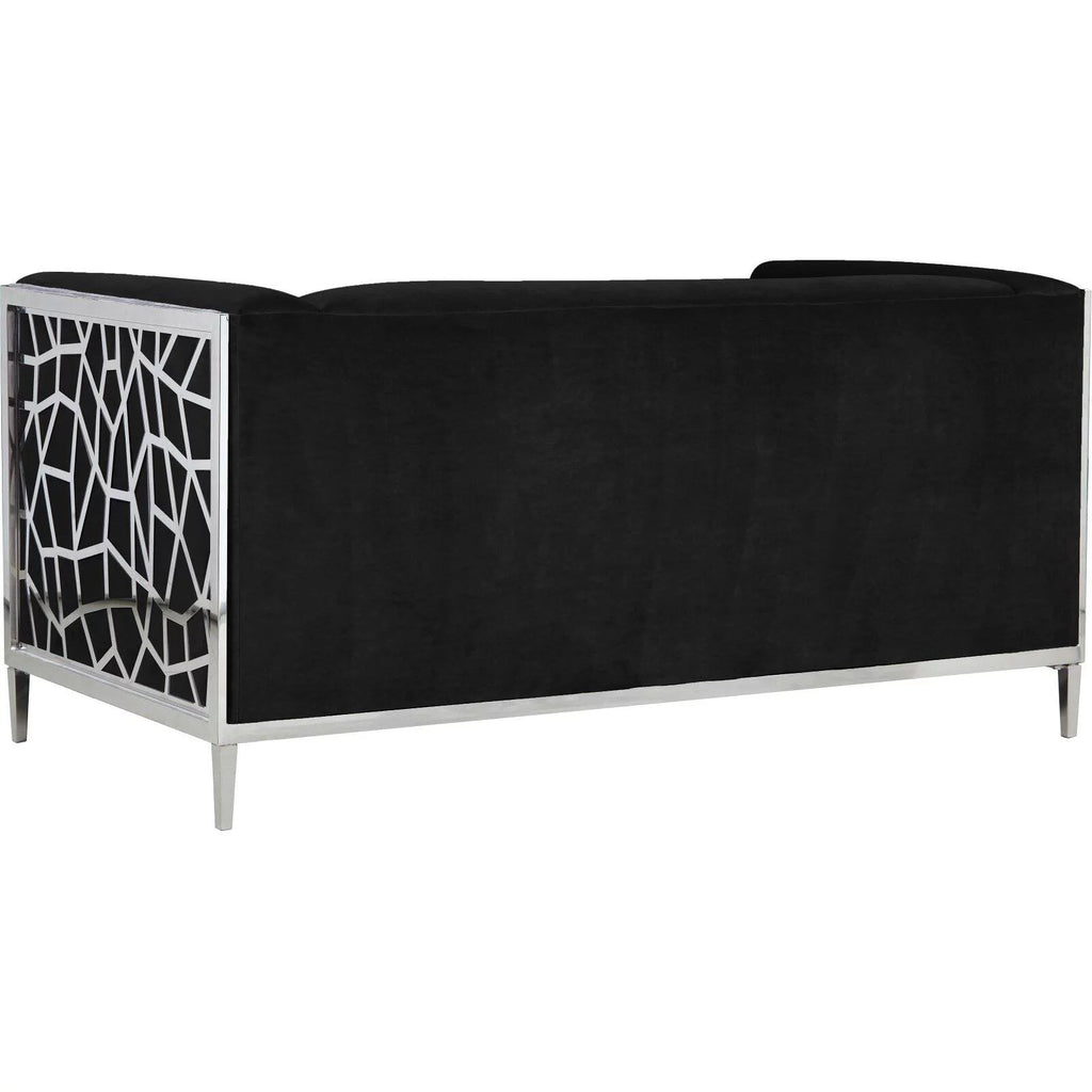 Black Velvet Loveseat Z5119