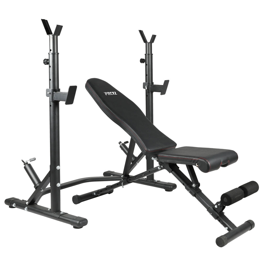 Two-Piece Olympic Weight Bench with Squat Rack I228