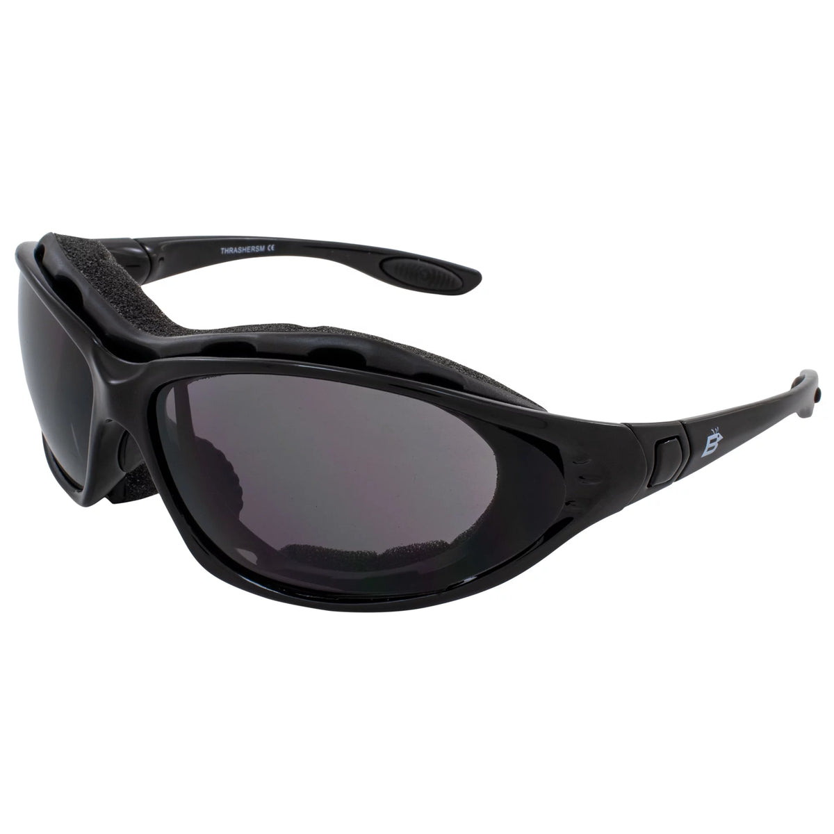 2 Pairs Padded Motorcycle Glasses Convertible to Goggles Shatterproof UV400 Black T15032