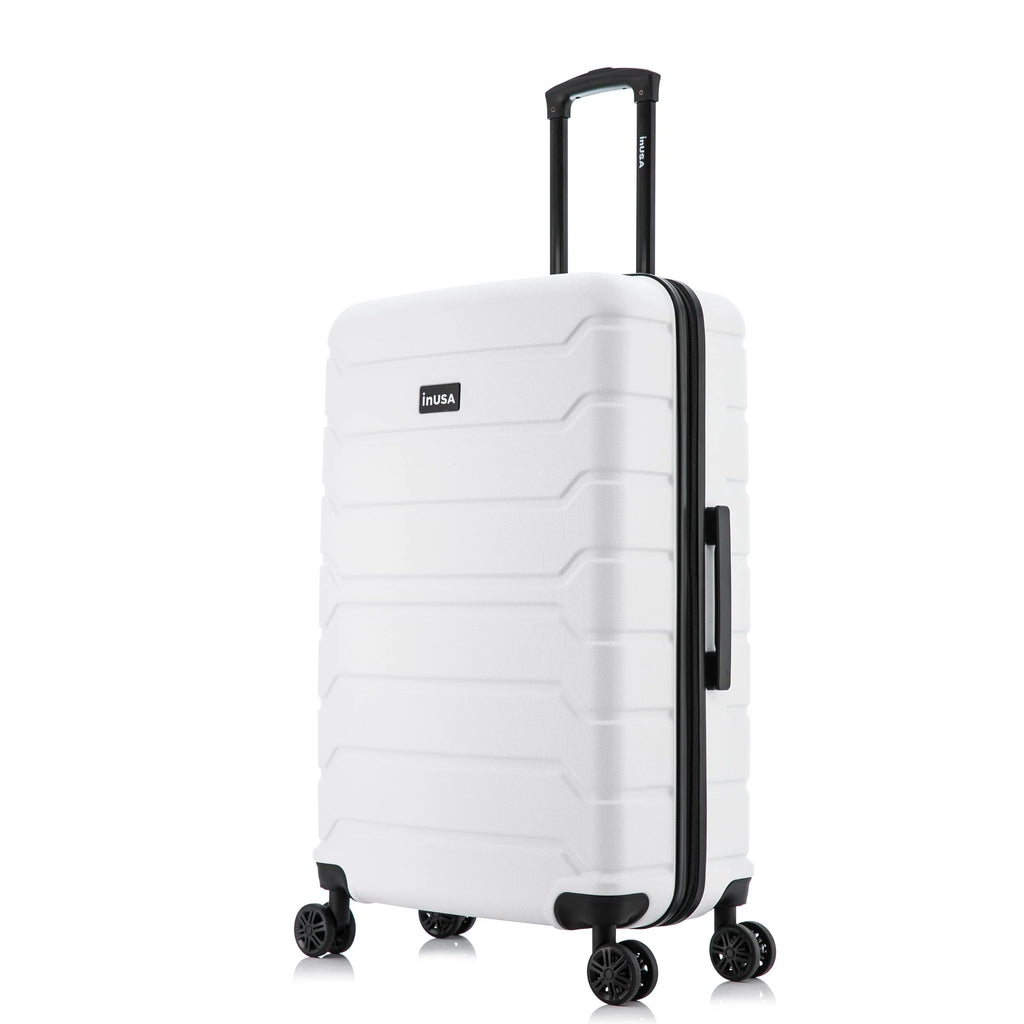 28" White Hardside Lightweight Luggage with Spinner Wheels V537974