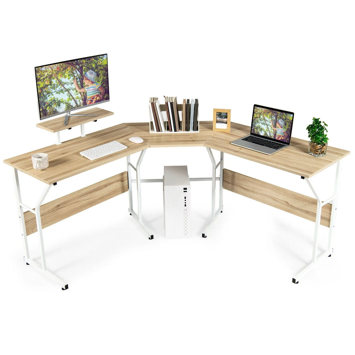 88.5" L Shaped Reversible Computer Desk D93135