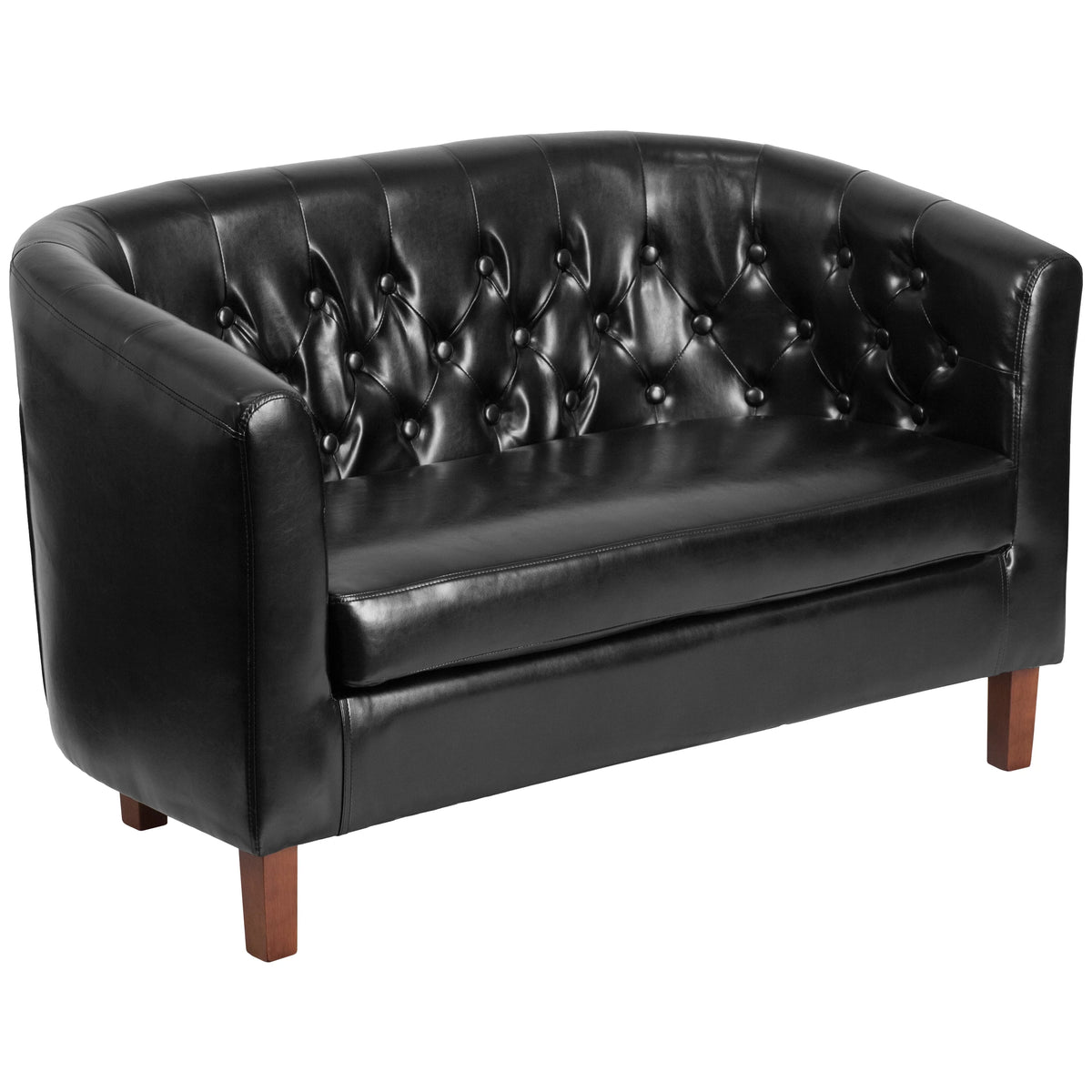 Black Tufted Loveseat B4066