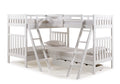 White Twin Over Twin Bunk Bed with Storage Drawers F3320