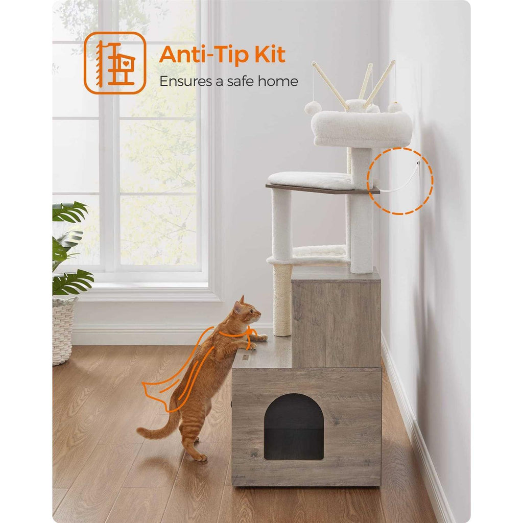 Cat Tree with Litter Box Enclosure 2-in-1 O829997