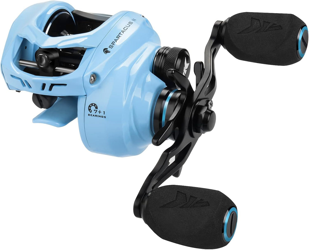 6oz Ultralight Baitcasting Fishing Reel, 17.6 LB Carbon Fiber Drag, 7.2:1 Gear Ratio, Pack of 2 A80306
