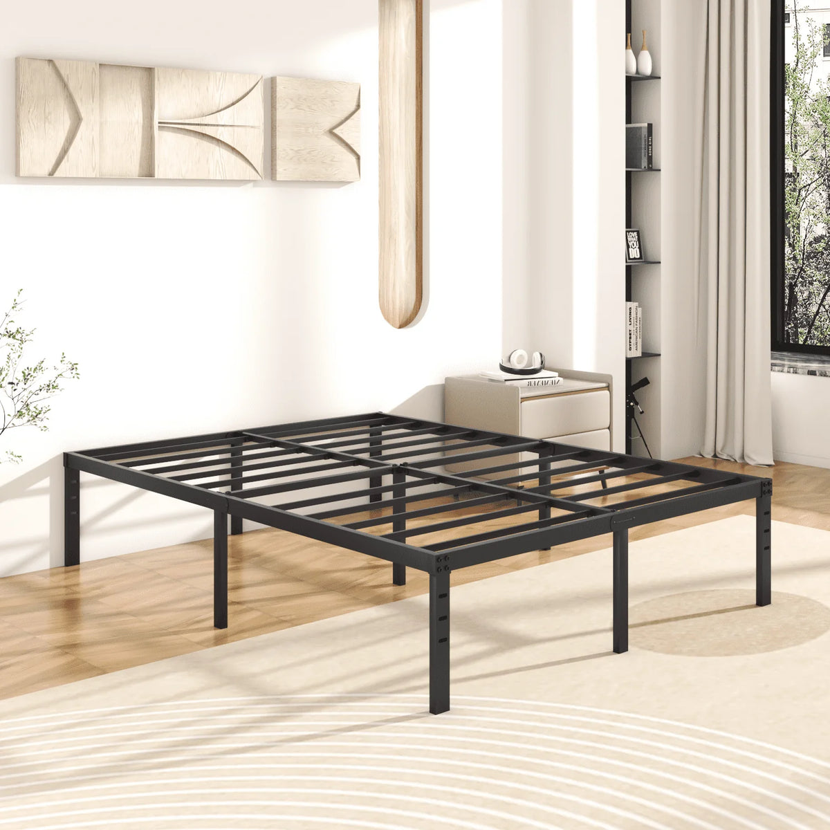 King Size 14 Inches High Bed Frame with Storage F852