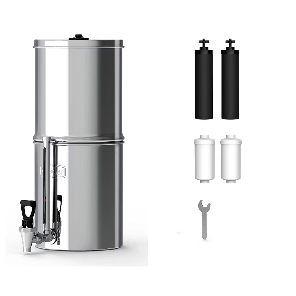 Water Filter System with 4 Filters, Stainless-steel, 2.25-gallon Z41393