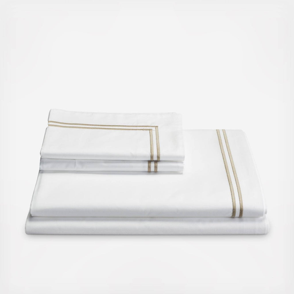 California King White Khaki Sheet Set A800