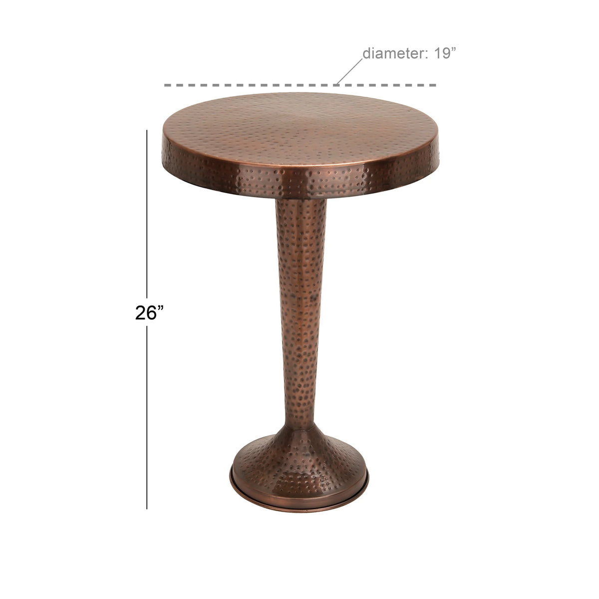 Aluminum Vintage Brown Pedestal Accent Table N452101