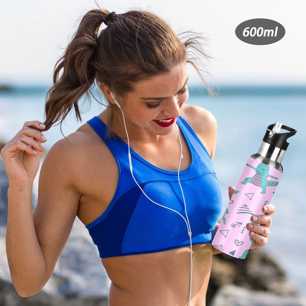 Stainless Steel Vacuum Insulated Water Bottle with Straw Lid 20 OZ J38696