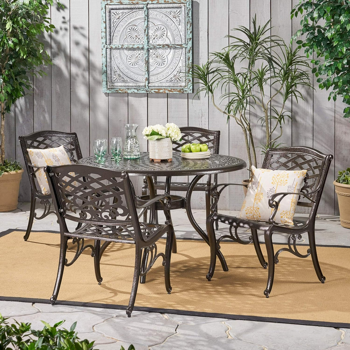 5-Pcs Cast Aluminum Outdoor Dining Set I651626