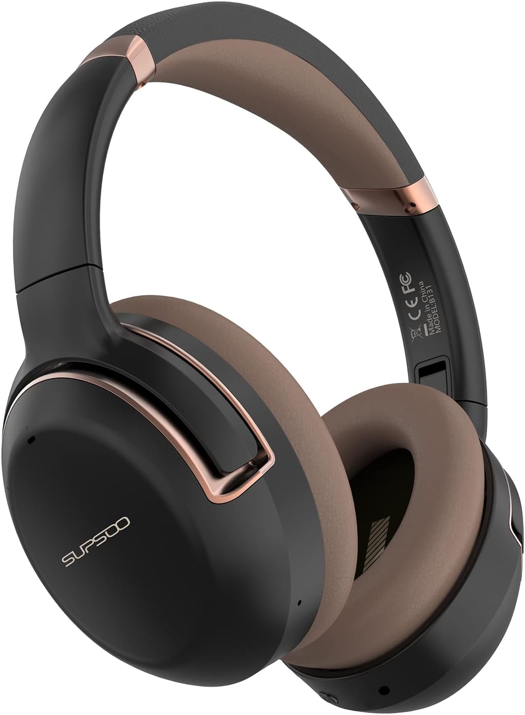 Wireless Noise Isolation Over Ear Bluetooth Headset with Detachable Mic, 35H Playtime, USB-C Fast Charging, Black Blue C649