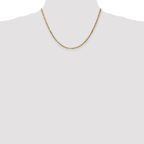 14kt Yellow Gold Diamond Cut Milano Rope Chain 18 inch Lobster Clasp B213