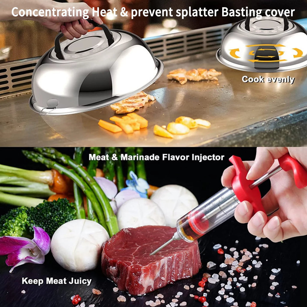 34Pcs Stainless Steel BBQ Grilling Tools Set with Carry Bag Y919998