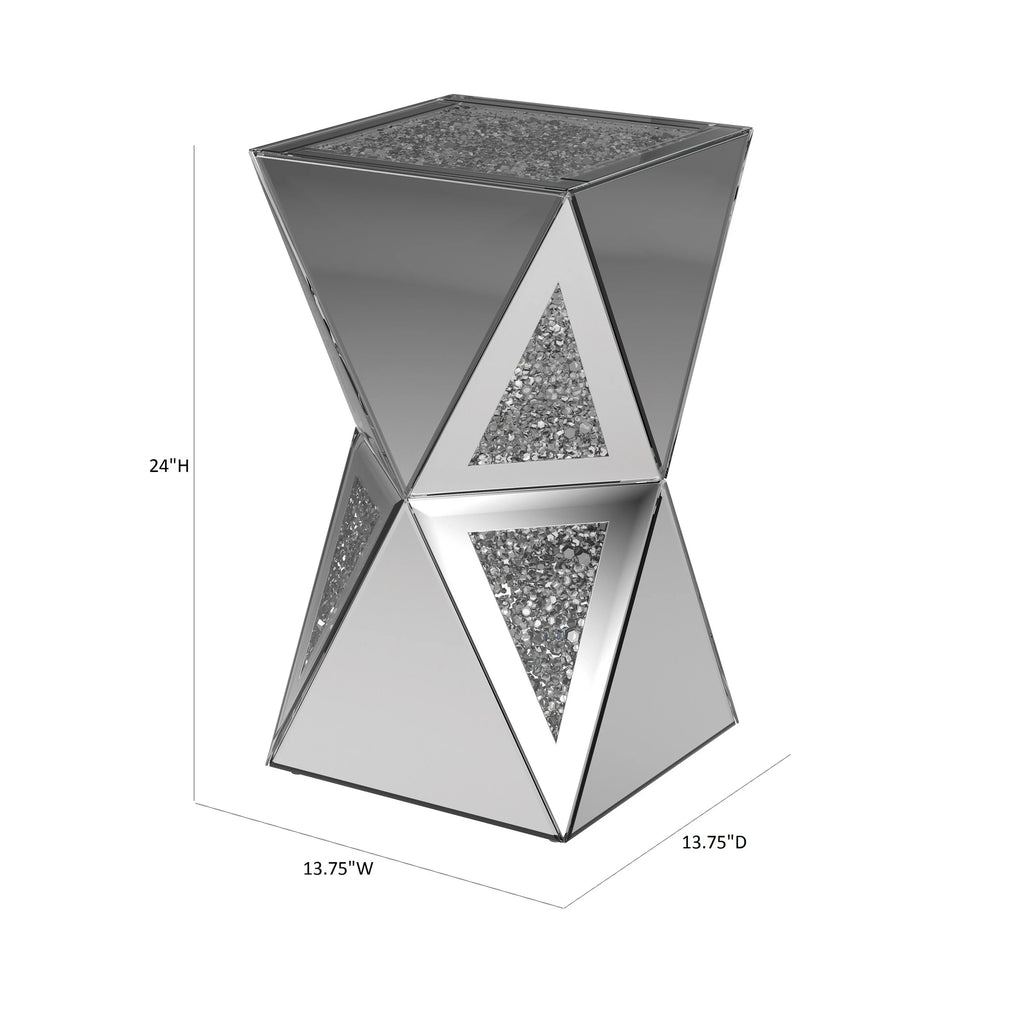 Silver Geometric Side Table R662