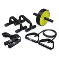 Home Gym Kit with Resistance Tube, Ab Wheel, Jump Rope and Push-Up Bars D6336