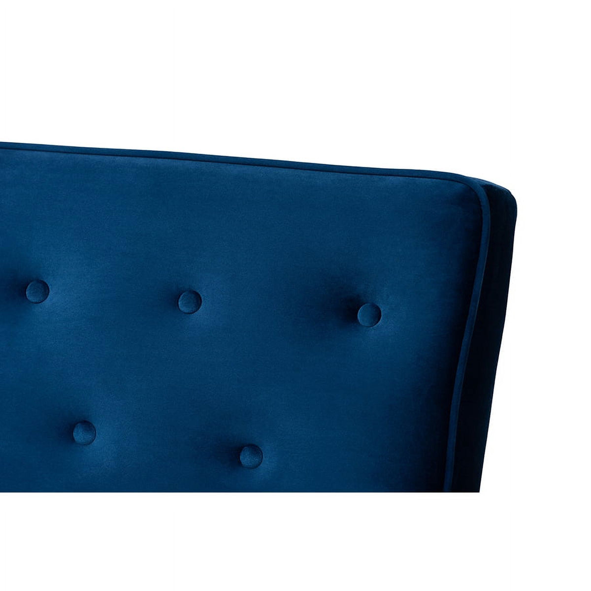 Navy Blue Velvet 3-Piece Wooden Living Room K39943