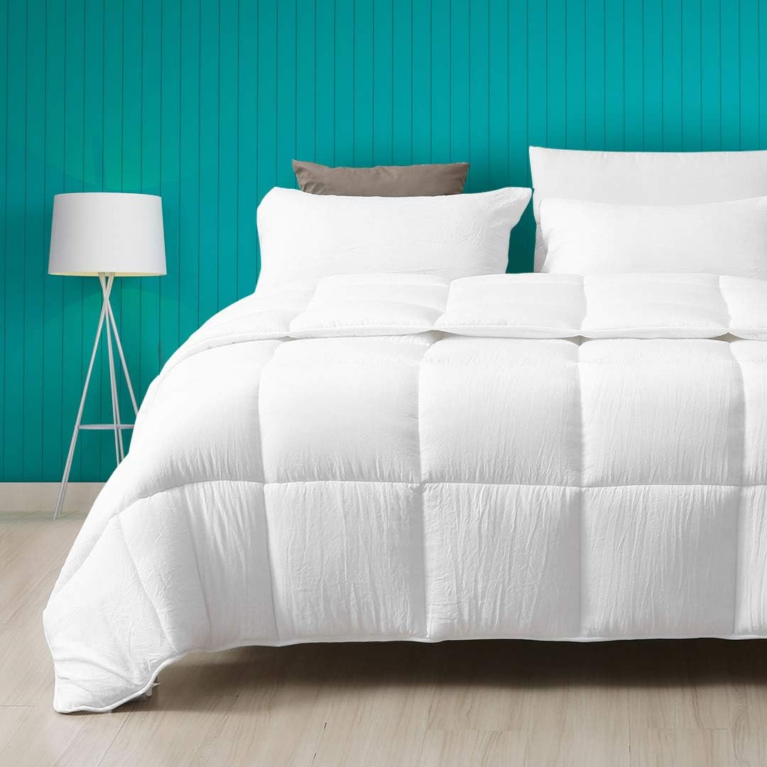 Full/Queen Size Navy Blue/Light Grey Reversible Down Alternative Comforter F987939