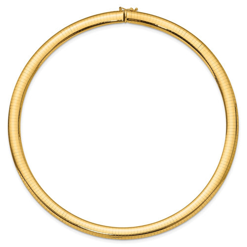 14 Karat Yellow Gold 8mm Domed Necklace P828