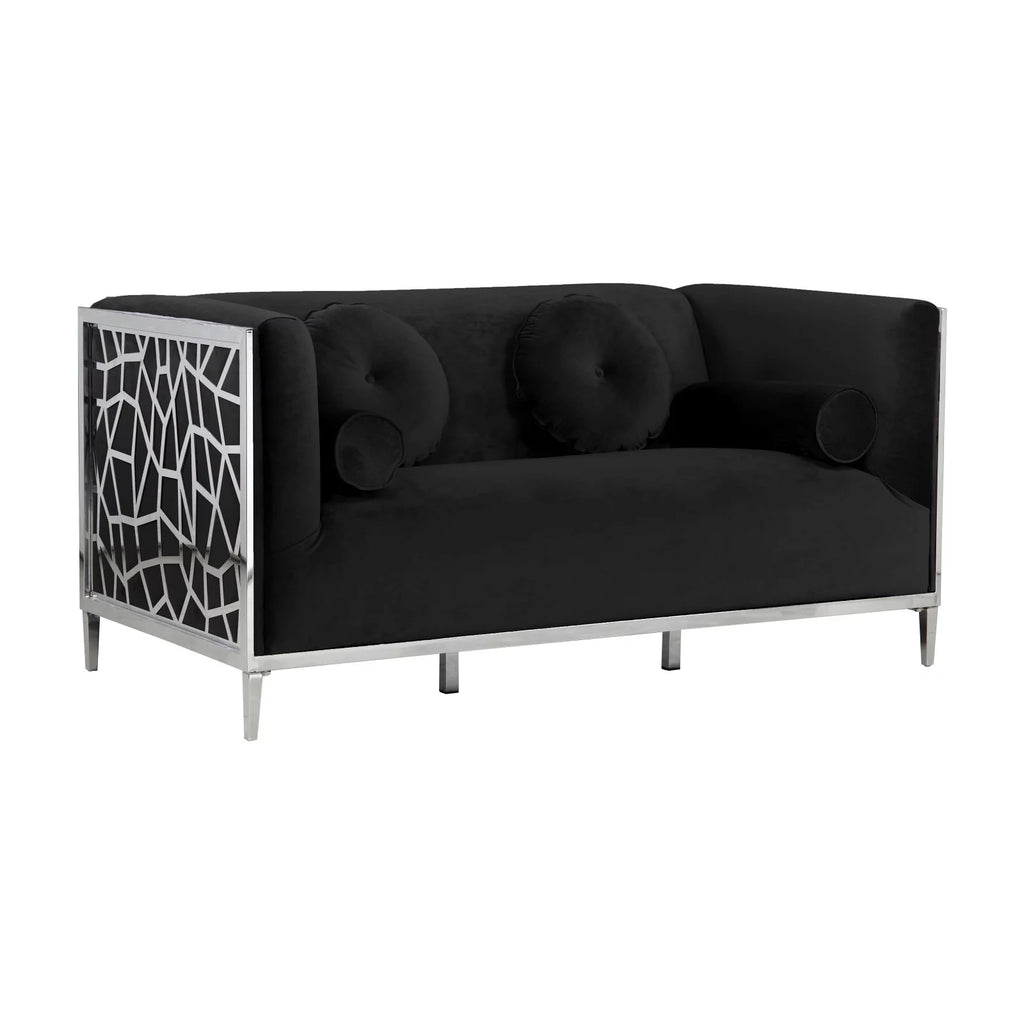 Black Velvet Loveseat Z5119