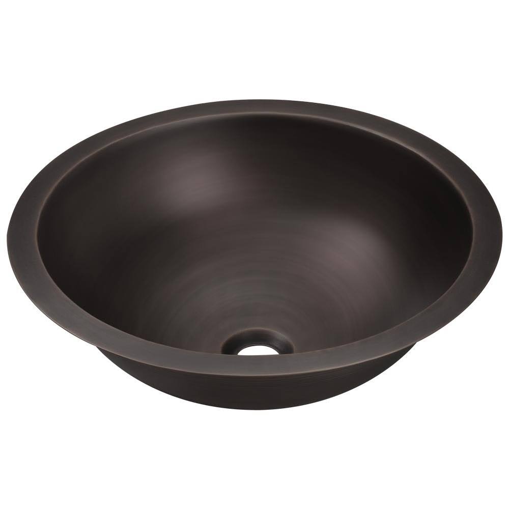Antique Bronze Copper Bathroom Sink with Faucet and Grid Drain C1287