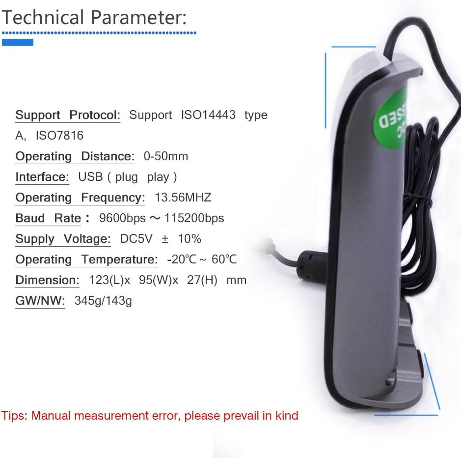 RFID NFC Reader Writer 13.56MHZ USB Contactless Smart Card Reader with 2 Pcs 4442 Cards and 2pcs MF1 Cards M475659