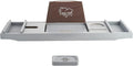Bamboo Bathtub Caddy Tray with Book Holder and Soap Dish C43783