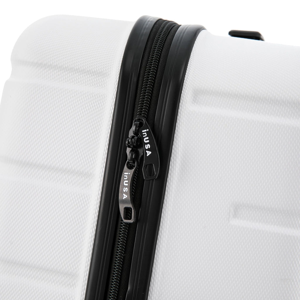 28" White Hardside Lightweight Luggage with Spinner Wheels V537974