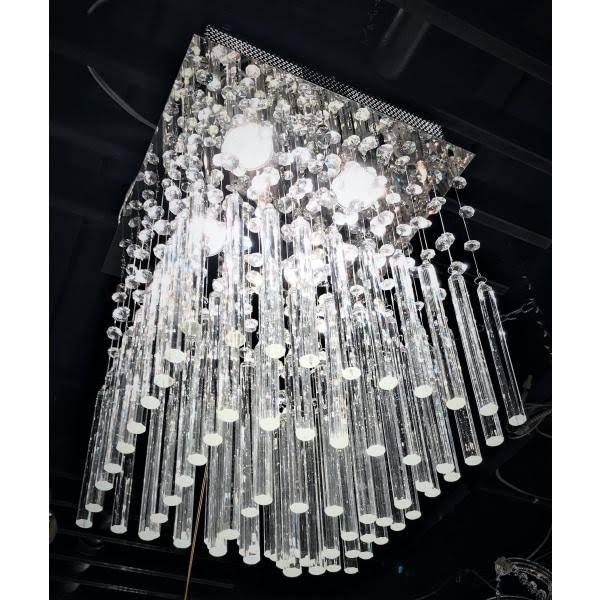 Chrome 4-Light Square Flush Mount P96909
