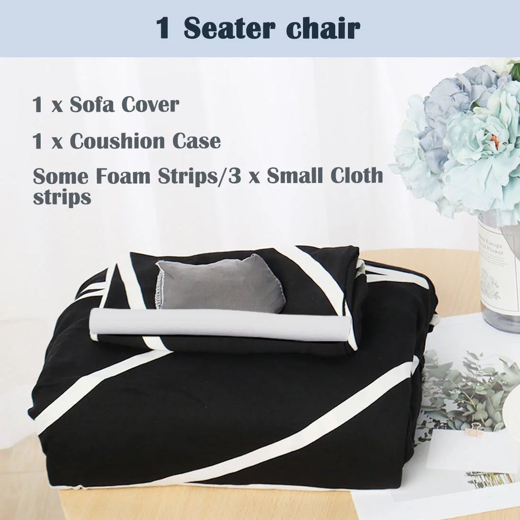Gray Flower 3pcs Slipcover Set R1850